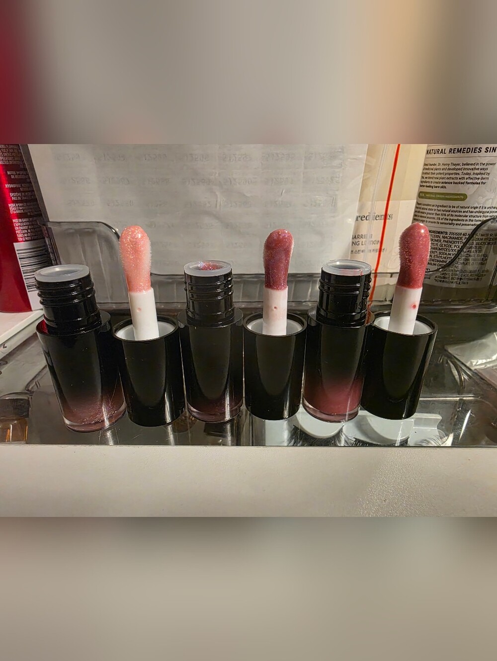 Plush Shimmer Lip Gloss Trio - Pink & Plum Shades